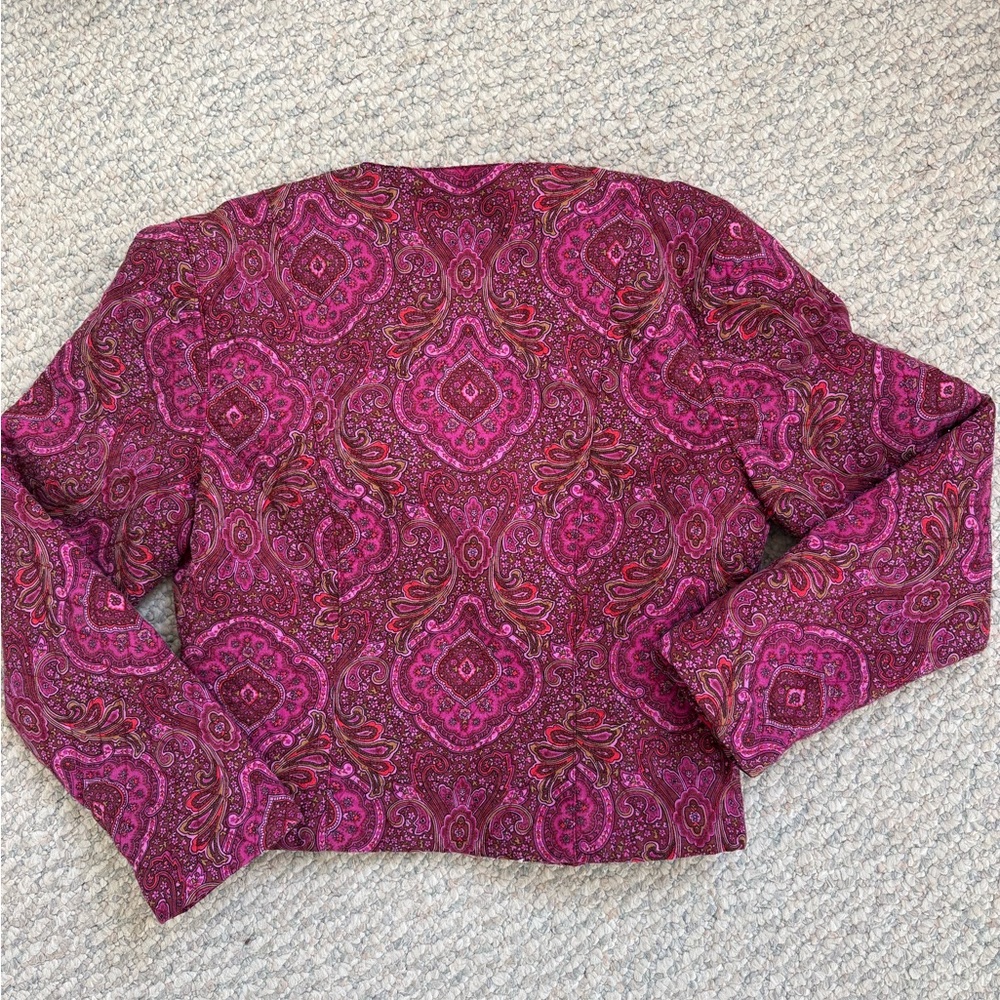 Pink Paisley Button-Up Jacket - Picture 3 of 4